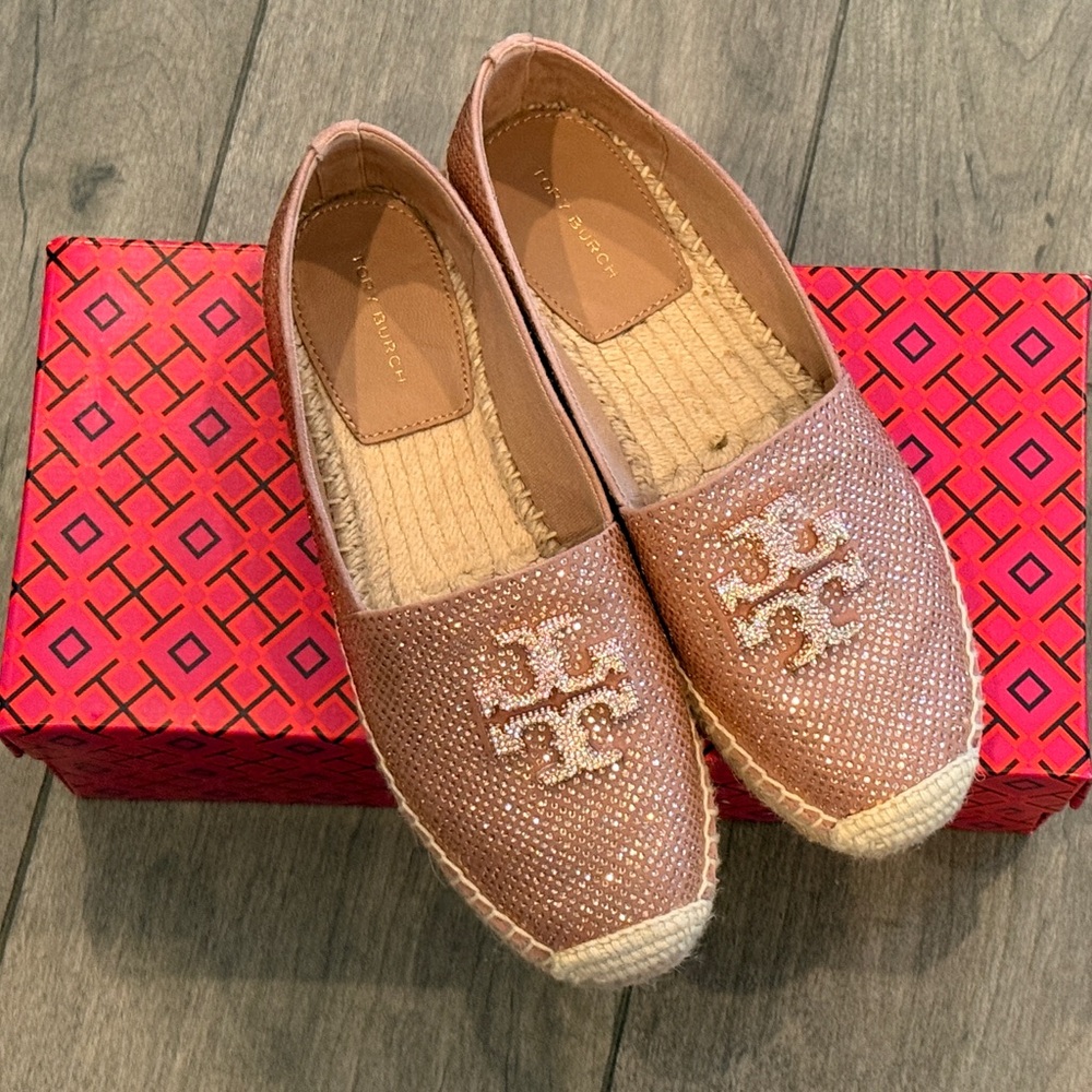 Tory Burch Pink Espadrille Slip-Ons